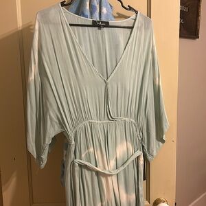 Lulus Green Tie Dye Maxi Dress Size Medium NWT